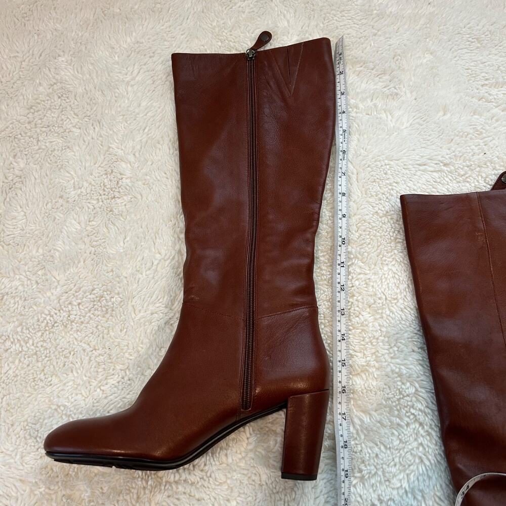 Geox Womens VTG Brown Leather Knee High Heel Boots Boho Chic Western Cowboy 9 - Picture 4 of 8